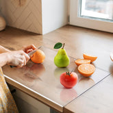 Gracenal clear cutting board front view shows sleek look and counter protection