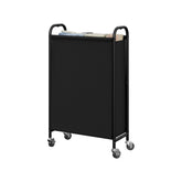 GRANNY SAYS front view of slim black hamper showing tidy storage benefit