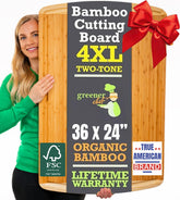 Greener Chef front view of 36x24 bamboo board showing full surface and stability