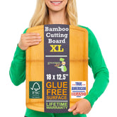 Greener Chef front view showing full XL cutting surface and clean edges for safer prep