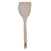 GreenPan solid turner front view showing taupe silicone and rigid core benefit