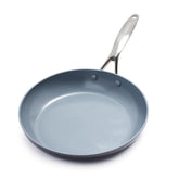 GreenPan Valencia Pro front view showcasing pan shape and gray finish for versatile cooking