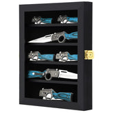 Grintus front view matte black cabinet showing secure display benefit