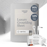 GroundLuxe king fitted sheet front view showing tidy fit and luxury look