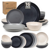 Grow Forward Moonlight front view of full 16-piece set showing refined wheat straw look and durability