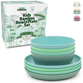 Grow Forward front view of Rainforest 8-piece set showing colors and layout, easy mealtime
