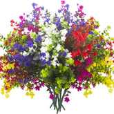 Grunyia front packaging showing 12 bundled faux flowers and product information, durable benefit