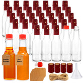 GUANENA front view of 35-pack bottles showing clear glass and red caps for easy identification