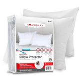 Guardmax front packaging showing four queen pillow protectors and features