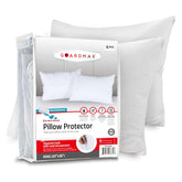 Guardmax front view of four king-size protectors showing neat fit and full coverage benefits