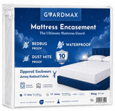 Guardmax front view of king encasement showing full sealed coverage and protection