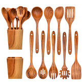 Gudamaye front view of full utensil set with holder showcasing organized storage benefit