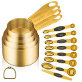 GuDoQi front view of full 12-piece gold measuring set showing neat organization and appeal