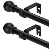 GXOACKJ front view of two black curtain rods showing clean modern look and ready‑to‑install