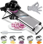 GYH&GXR front view stainless mandoline showing durable frame and blades for precision