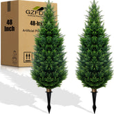 GZFDY cedar topiary front view showing full lifelike greenery benefit