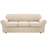 H.VERSAILTEX front view cover showing tailored fit and refreshed sofa