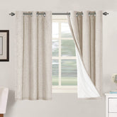 H.VERSAILTEX two-panel front view showing natural linen look and full coverage