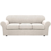 H.VERSAILTEX ivory sofa front view showing tailored fit and fresh look
