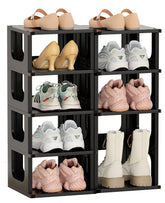 HAIXIN front view of assembled shoe rack, compact organization benefit