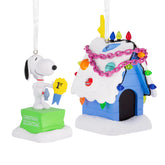 Hallmark Snoopy ornament front view showing character and ribbon, perfect collectible display