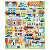Hallmark Stars Hollow map front view showing colorful town landmarks and cozy appeal