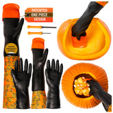 Halloween Moments glove front view showing protective elbow coverage and clean benefits