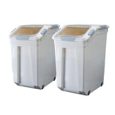 HANAMYA front view of two white containers showcasing capacity and stacked convenience