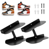 HANDSONIC front view of black floating shoe shelf showing sleek presentation benefit
