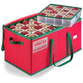Handy Laundry red storage box front view showing zipper and handles for easy transport