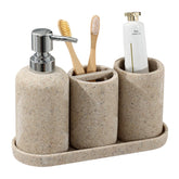 Haocoott beige set front view showing neat countertop organization and style