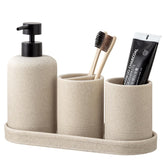 Haocoott front view of full beige set showing cohesive organization