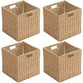 HaoGZMZFCL front view basket showing natural finish and neat storage benefit
