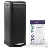 happimess front view of charcoal black Betty trash can shows sleek design and capacity