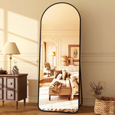 HARRITPURE arched full-length mirror front view shows sleek profile and clear reflection