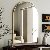 HARRITPURE arched mirror front view enhances room brightness