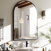 HARRITPURE black arched mirror front view showing elegant focal point