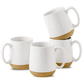 HASENSE front view of four white mugs showing clean design and capacity benefit