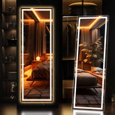 Hasipu front view LED mirror showing slim black frame and bright lighting benefit