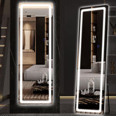 Hasipu full length mirror front view showing clear reflection and bright LEDs