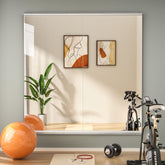 Hasipu front view of frameless mirror showing clear full-length reflection benefit