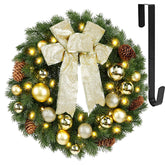 Hausse wreath on front door showing festive entryway and curb appeal