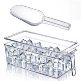 Havawish front view showing lidded ice bin and included scoop for organized storage