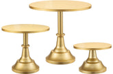 HBlife gold cake stand set front view showing three plated sizes and elegant finish
