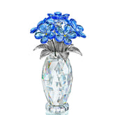 H&D HYALINE & DORA front view of blue crystal flower showing brilliance and decorative charm