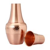 HealthGoodsIn copper carafe front view showing elegant bedside presence and easy pouring