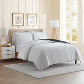 Hearth & Harbor front packaging showing complete duvet cover set and ease of unboxing