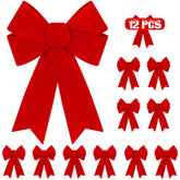Heartome red velvet bow front view showing rich color and festive appeal