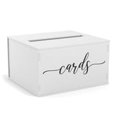 Heather & Willow front view showing rustic wooden card box and decorative finish