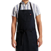 hedley & bennett front view of caviar apron showing full coverage and clean silhouette benefits durability